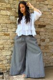 Arbi Gingham Palazzo Pant Black